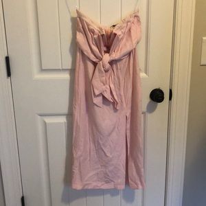 Pink tie front dress